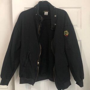 Black stallion welding jacket zip up with pockets.